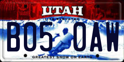 UT license plate B050AW