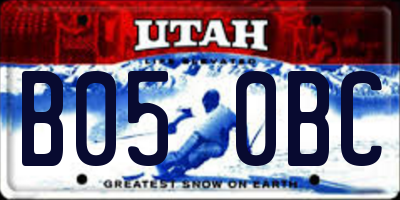 UT license plate B050BC
