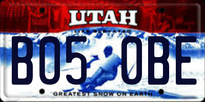 UT license plate B050BE