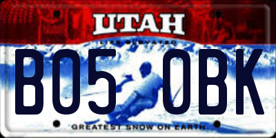 UT license plate B050BK