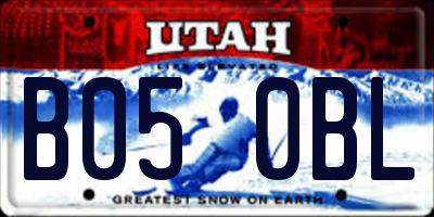 UT license plate B050BL