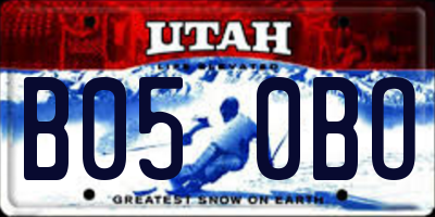 UT license plate B050BO