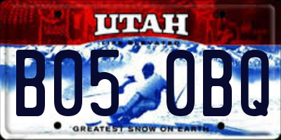 UT license plate B050BQ
