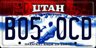 UT license plate B050CD