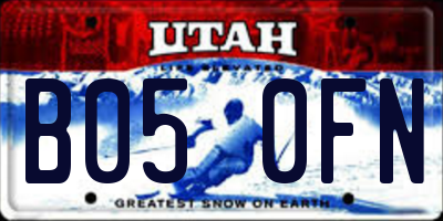 UT license plate B050FN