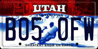 UT license plate B050FW