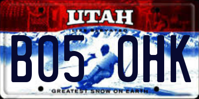 UT license plate B050HK
