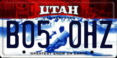UT license plate B050HZ