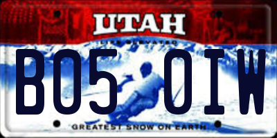 UT license plate B050IW
