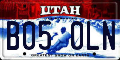 UT license plate B050LN
