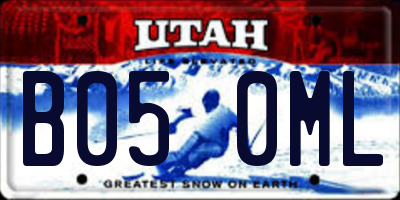 UT license plate B050ML