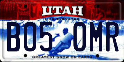 UT license plate B050MR