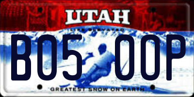 UT license plate B050OP