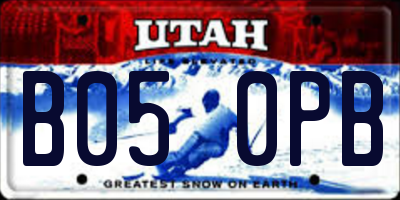 UT license plate B050PB
