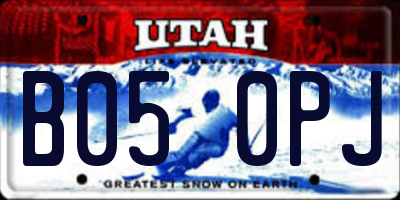 UT license plate B050PJ