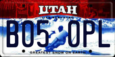 UT license plate B050PL