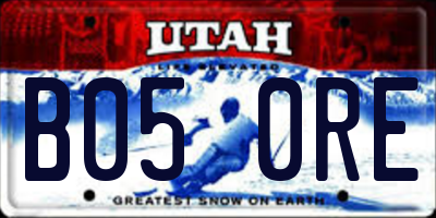UT license plate B050RE