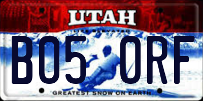 UT license plate B050RF