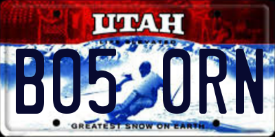 UT license plate B050RN