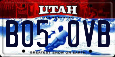 UT license plate B050VB