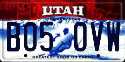 UT license plate B050VW
