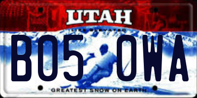 UT license plate B050WA