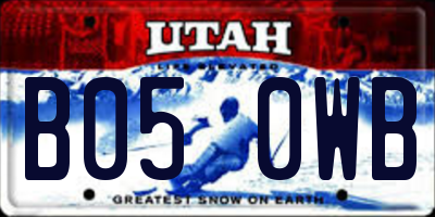 UT license plate B050WB