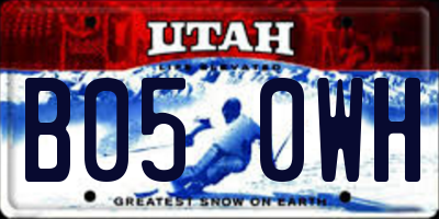 UT license plate B050WH