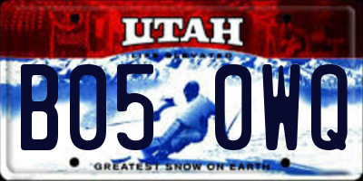 UT license plate B050WQ