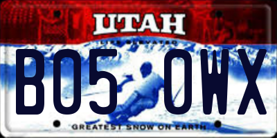 UT license plate B050WX