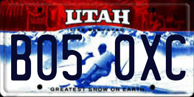 UT license plate B050XC