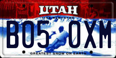 UT license plate B050XM
