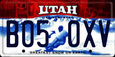 UT license plate B050XV