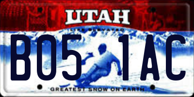 UT license plate B051AC