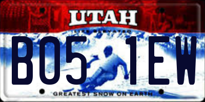 UT license plate B051EW