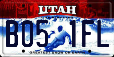 UT license plate B051FL