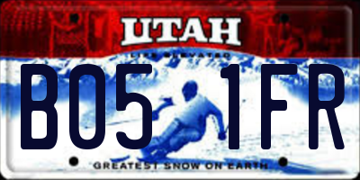 UT license plate B051FR