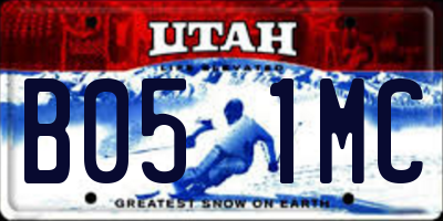 UT license plate B051MC
