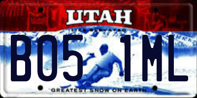 UT license plate B051ML