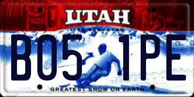 UT license plate B051PE