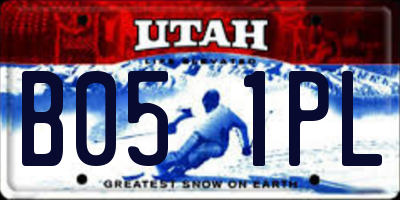 UT license plate B051PL