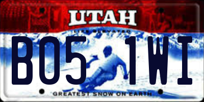 UT license plate B051WI