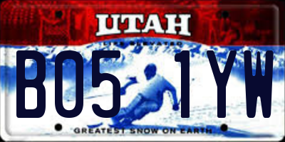 UT license plate B051YW