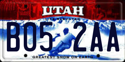 UT license plate B052AA