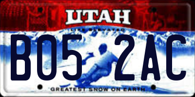 UT license plate B052AC