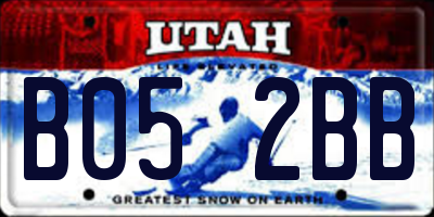 UT license plate B052BB