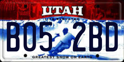 UT license plate B052BD
