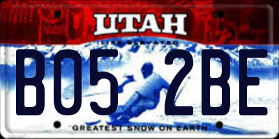 UT license plate B052BE