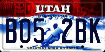 UT license plate B052BK