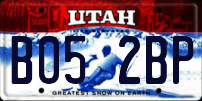 UT license plate B052BP